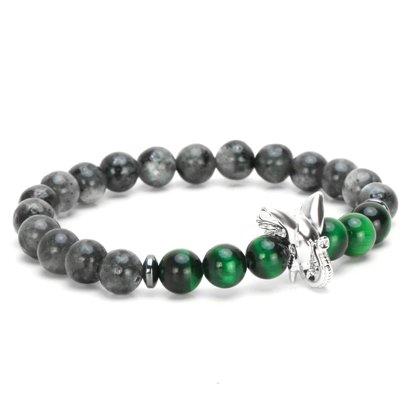 Mcllroy бусины из натурального камня браслет для мужчин ручной работы 8 мм медный