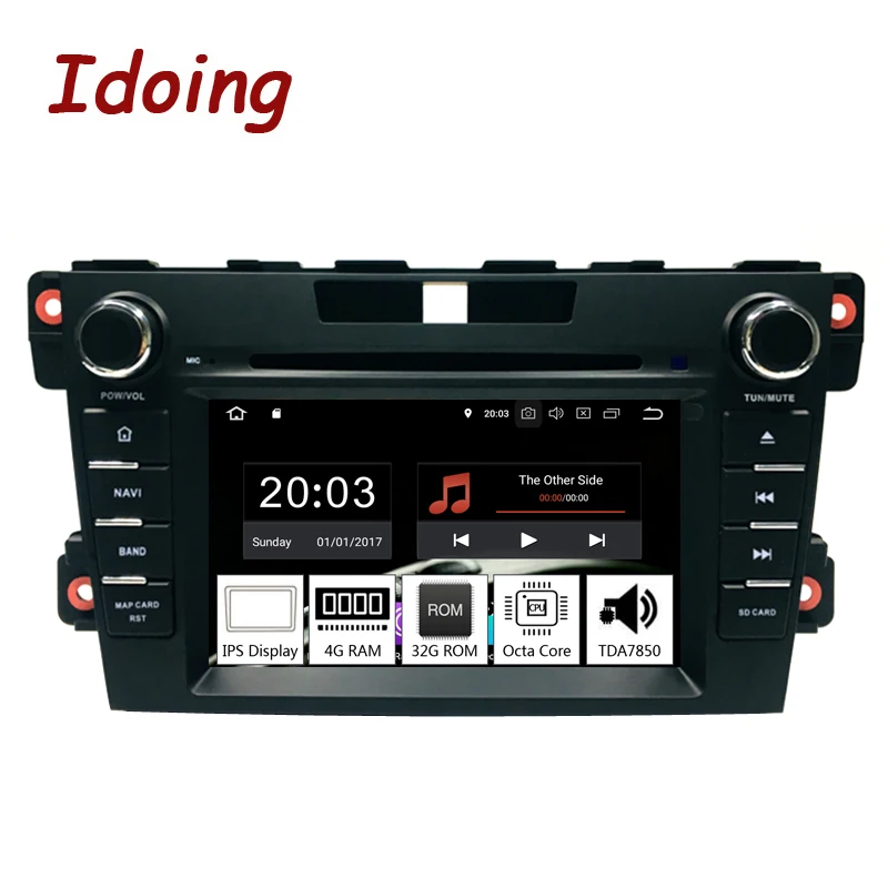 Система мультимедийная Автомобильная Idoing 8 дюймов 2Din Android 9 0 4 Гб + 32 ГБ TDA7850 PX5 для