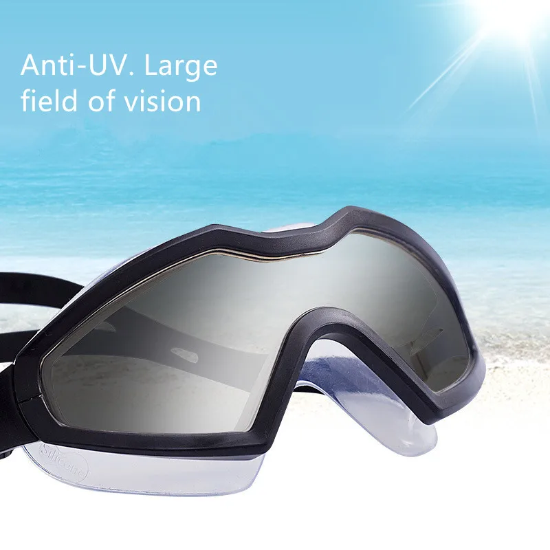 Очки для плавания мужчин женщин и противотуманные УФ очки с большой оправой