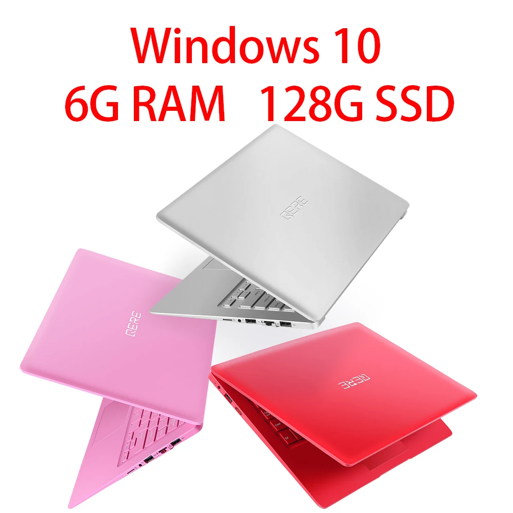 QERE 14,1 дюймовый ноутбук с 6G ram 128G SSD Игровые ноутбуки ультрабук intel j3455 четырехъядерный ноутбук Win10