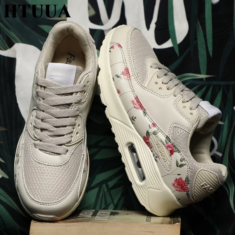 HTUUA/Новинка 2019 года сезон осень кроссовки на массивной платформе с цветочным