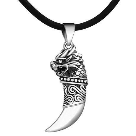 Кулон из серебра 925 пробы волшебный зуб кулон Клык чистого стерлингового с