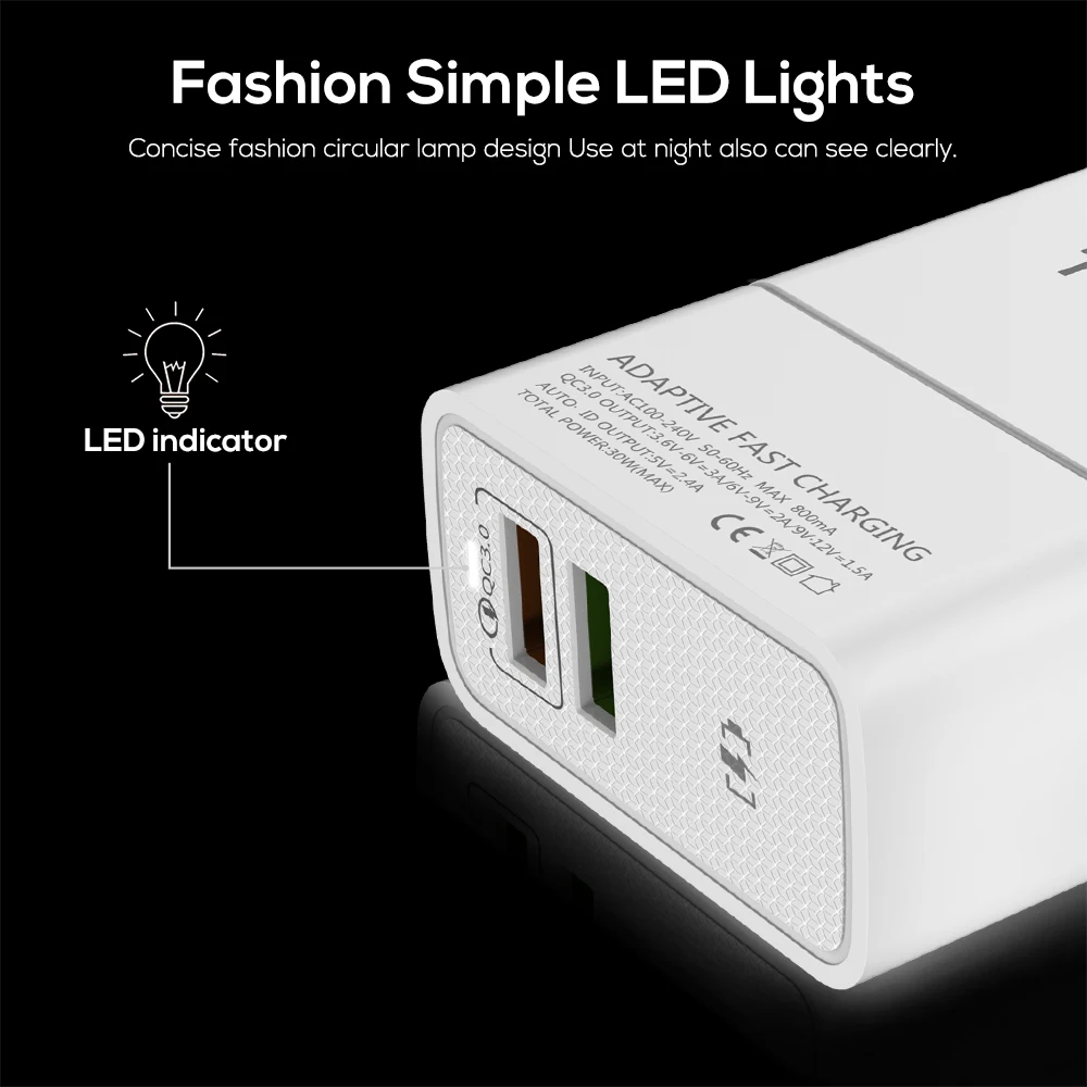 TOPK Quick Charge 3 0 быстрое зарядное устройство USB EU & US 2 IN 1 адаптер зарядного устройства