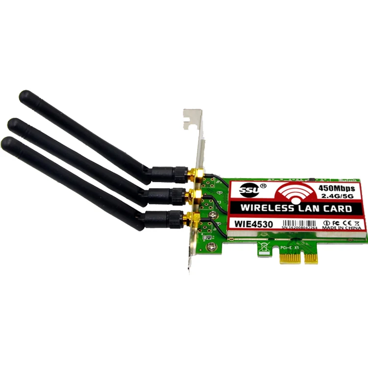 Беспроводная сеть Wi Fi 450 Мбит/с LAN PCI Express адаптер 802.11B/G/N 3 антенны|wireless wifi|wireless wifi