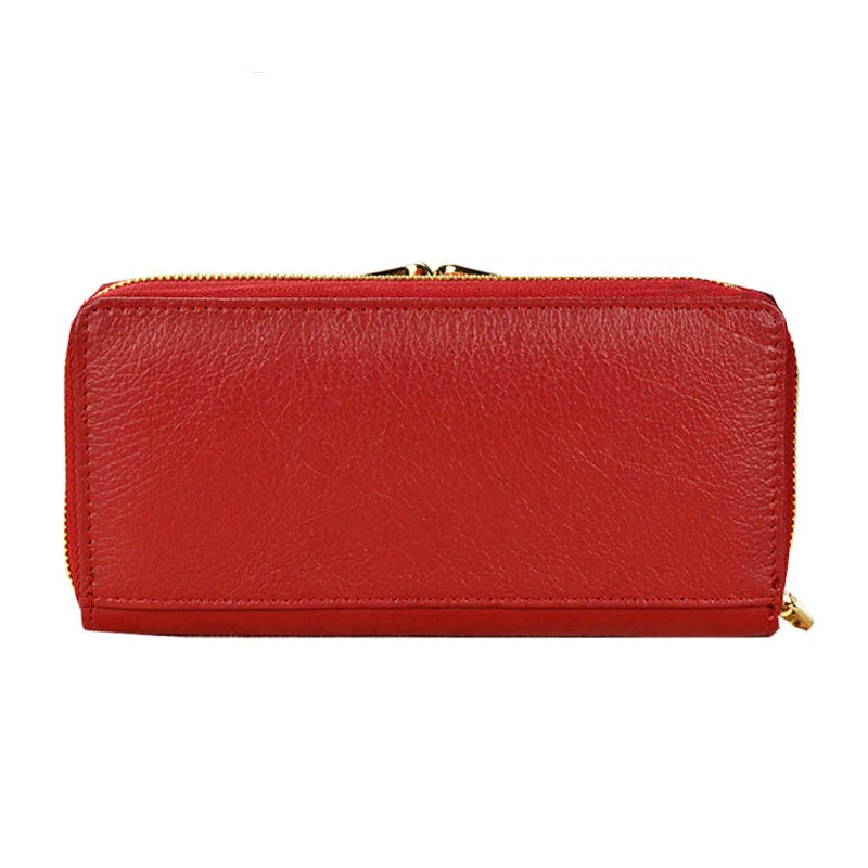 Женский кошелек из натуральной кожи клатч с тремя складками и карманом для монет