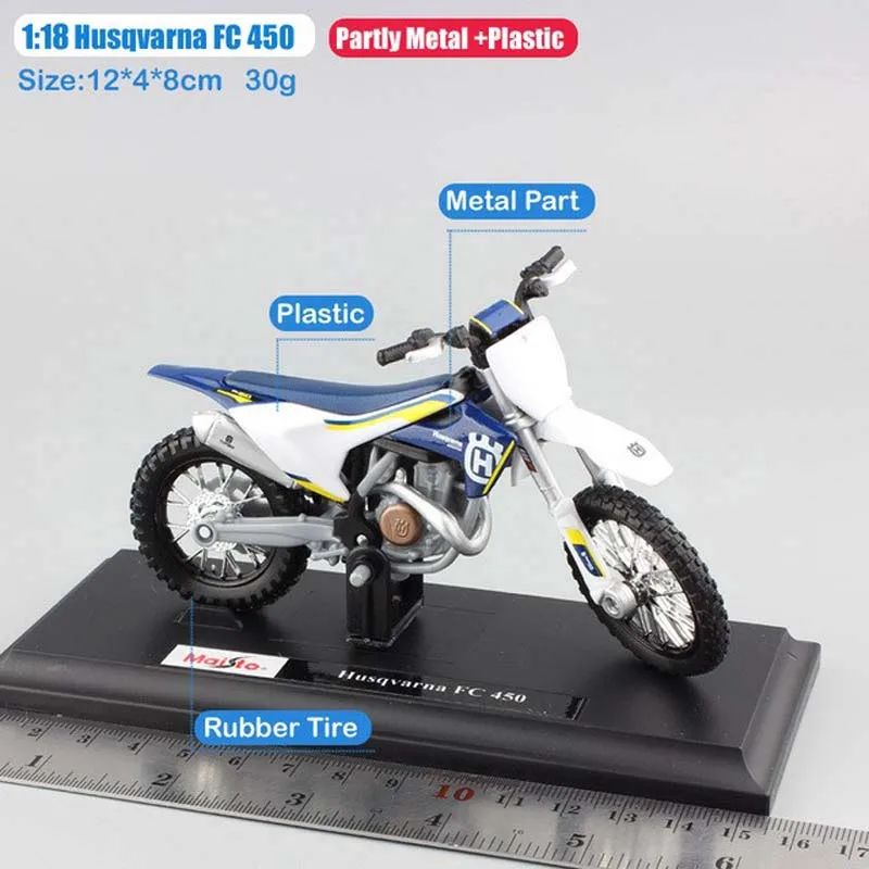 Эндуро Мотокросс 1/18 Масштаб Мини Husqvarna FC450 мотогонок литые игрушечные модели Реплика металла для B MW подарки для детей