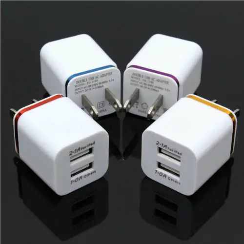 USB Зарядное устройство 2.1A/5В на 2 портный Dual Порты и разъёмы блок ввиде штепсельной