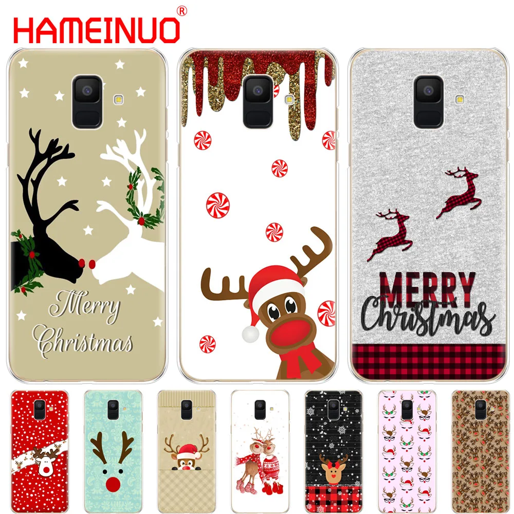 HAMEINUO чехол для телефона с изображением рождественского оленя Samsung Galaxy J4 J6 J8 A9 A7 2018