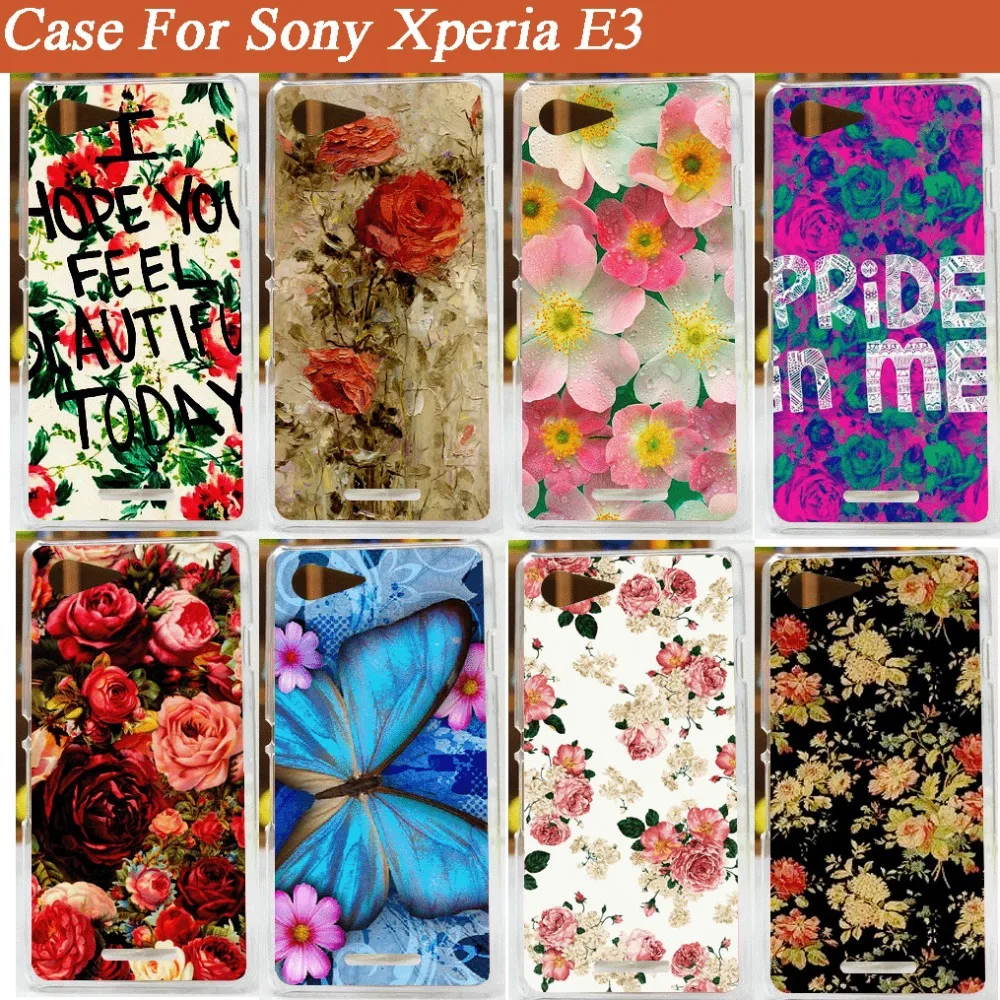 Высококачественный чехол с красивым цветочным рисунком сделай сам для Sony Xperia e3