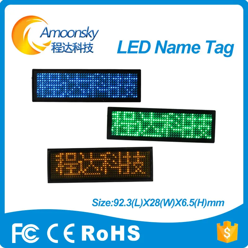 Usb dmx интерфейс зарядки прокрутки led Электронный бейджи синий или зеленый желтый |
