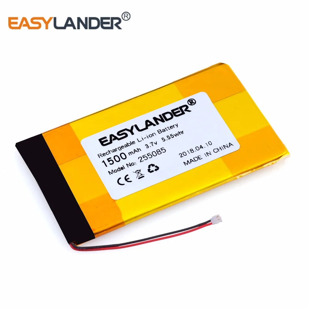 255085 3 7 V 1500mAh перезаряжаемый литий полимерный аккумулятор для навигатора MP4 MP5