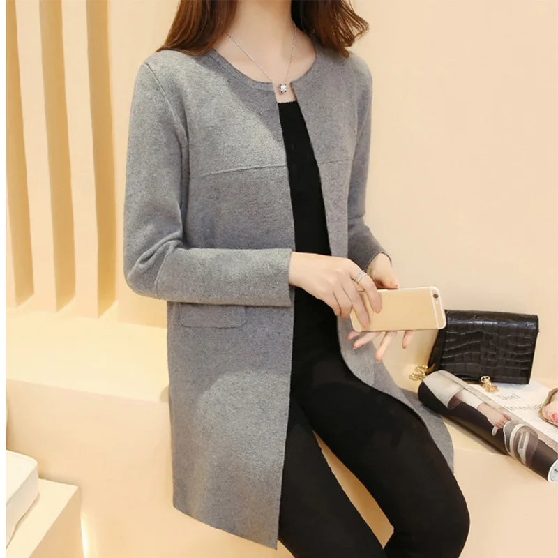 Новинка 2017 женский кардиган с открытой строчкой большой размер свободный тонкий