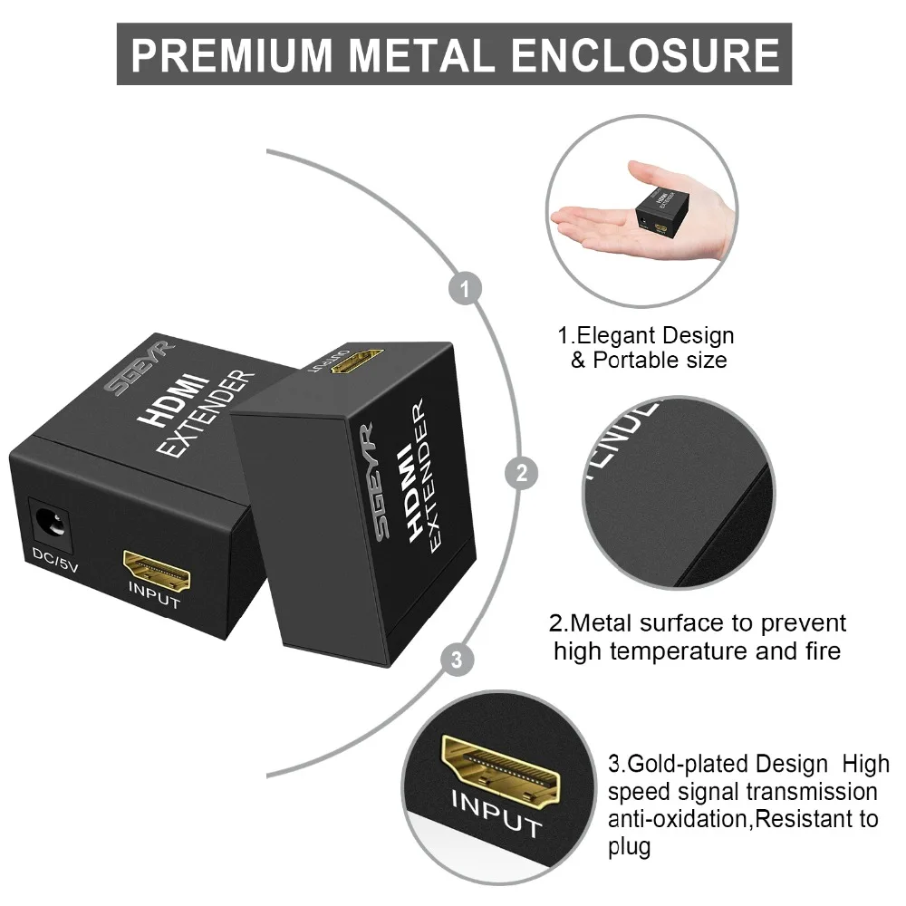 SGEYR HDMI к удлинитель 40 м ретранслятор HD 1080P Коробка усилитель адаптер Усилитель |