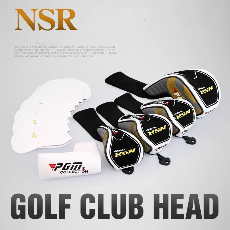 Full Set Golf Club Caps Iron Putter Head Protect Covers Rubber Sleeve 13pcsSet Golf Iron Wood Hydrid Putter Caps