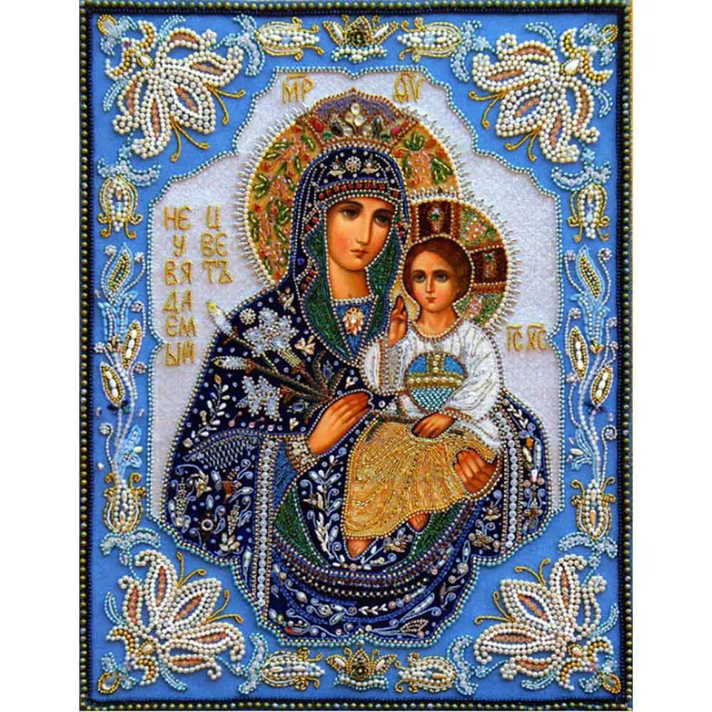 Алмазная живопись сделай сам с Иисусом полная круглая/квадратная мозаика