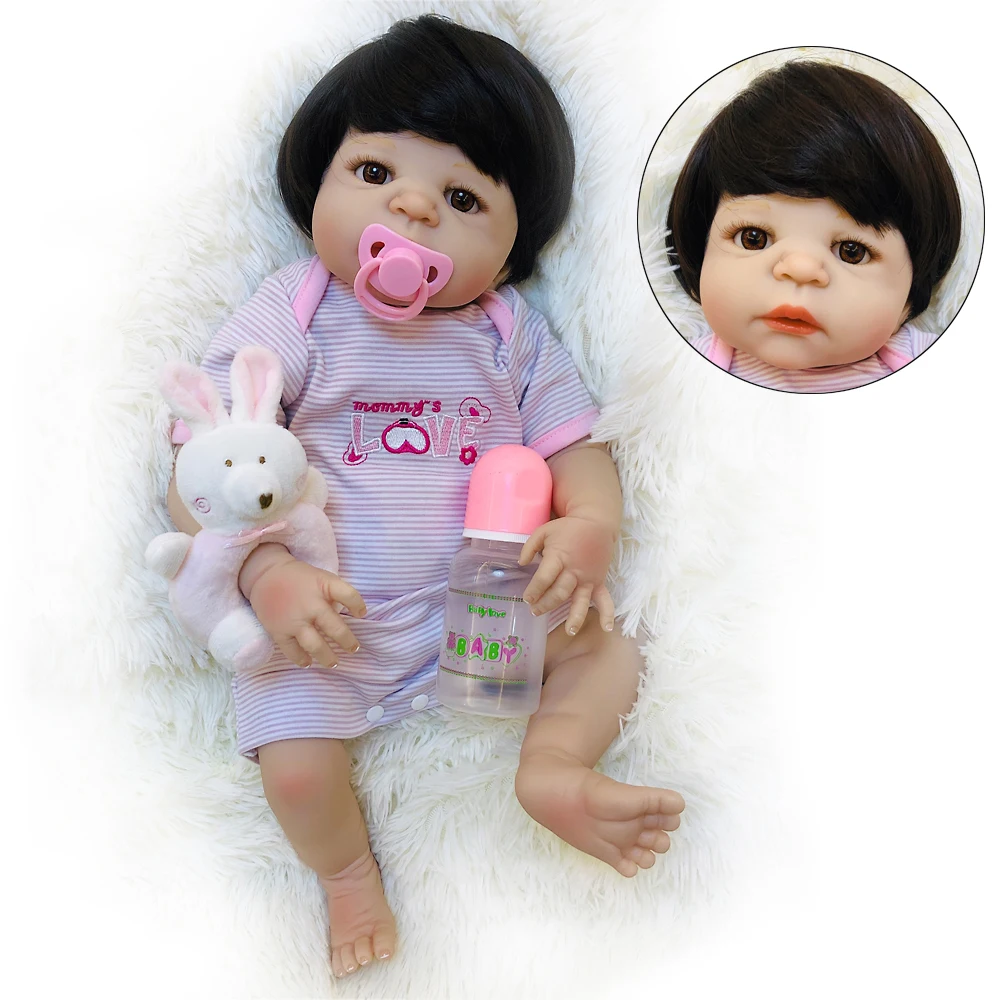 55 см Bebe Reborn Menina с 1 шт. розовая пустышка подарок модная силиконовая кукла живой