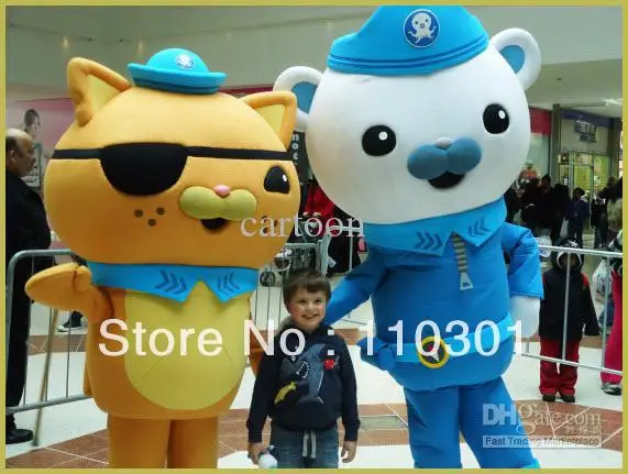 New Arrival Double Bears the Octonauts Mascot Costume Halloween Fursuit Fancy Dress Free Shipping