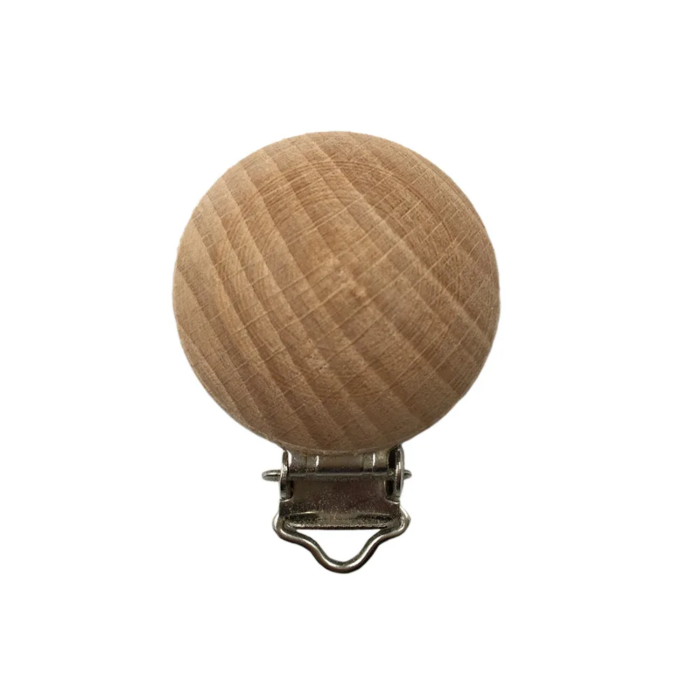 Clip de madera para chupete, accesorios para lactancia, 3,5 cm (1,38 pulgadas), chupete de haya, dentici&oacute;n masticable, Diy, cadenas de Clip Dummy, mordedor para beb&eacute;-5