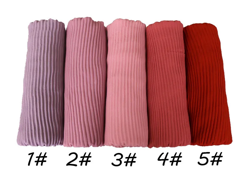 Muslim Women Crinkle Hijab Shawl Female Headscarf Plain Chiffon Islamic Turban Instant Scarf Ready To Wear Wrap Head foulard