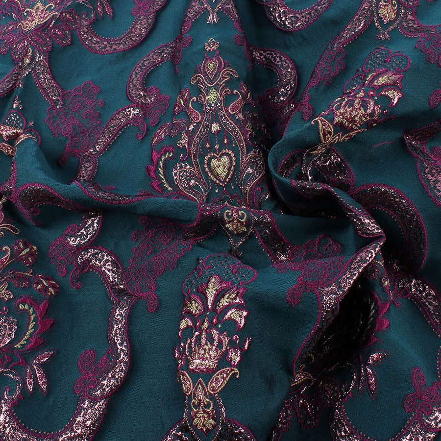 Металлическая пряжа кортовая жаккардовая ткань одежда толстая занавеска обивка