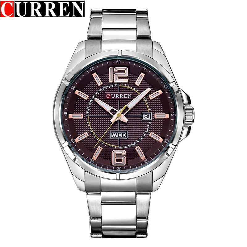 Relogio Masculino CURREN Часы мужские роскошные Брендовые часы из нержавеющей стали Мужские