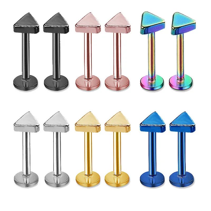 16 г треугольная Лабрет Монро внутренняя нить кольца для губ спиральный хряща