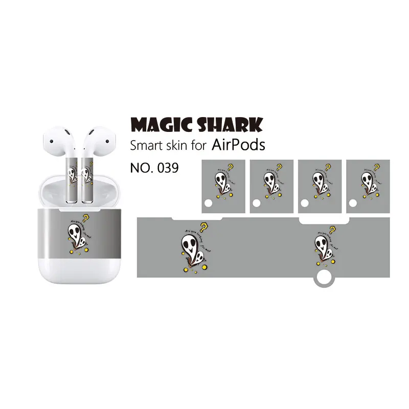 Волшебная акула индивидуальный дизайн для Apple AirPods Skins полное тело защитная наклейка 3m водонепроницаемая устойчивая к царапинам пленка - Цвет: 039
