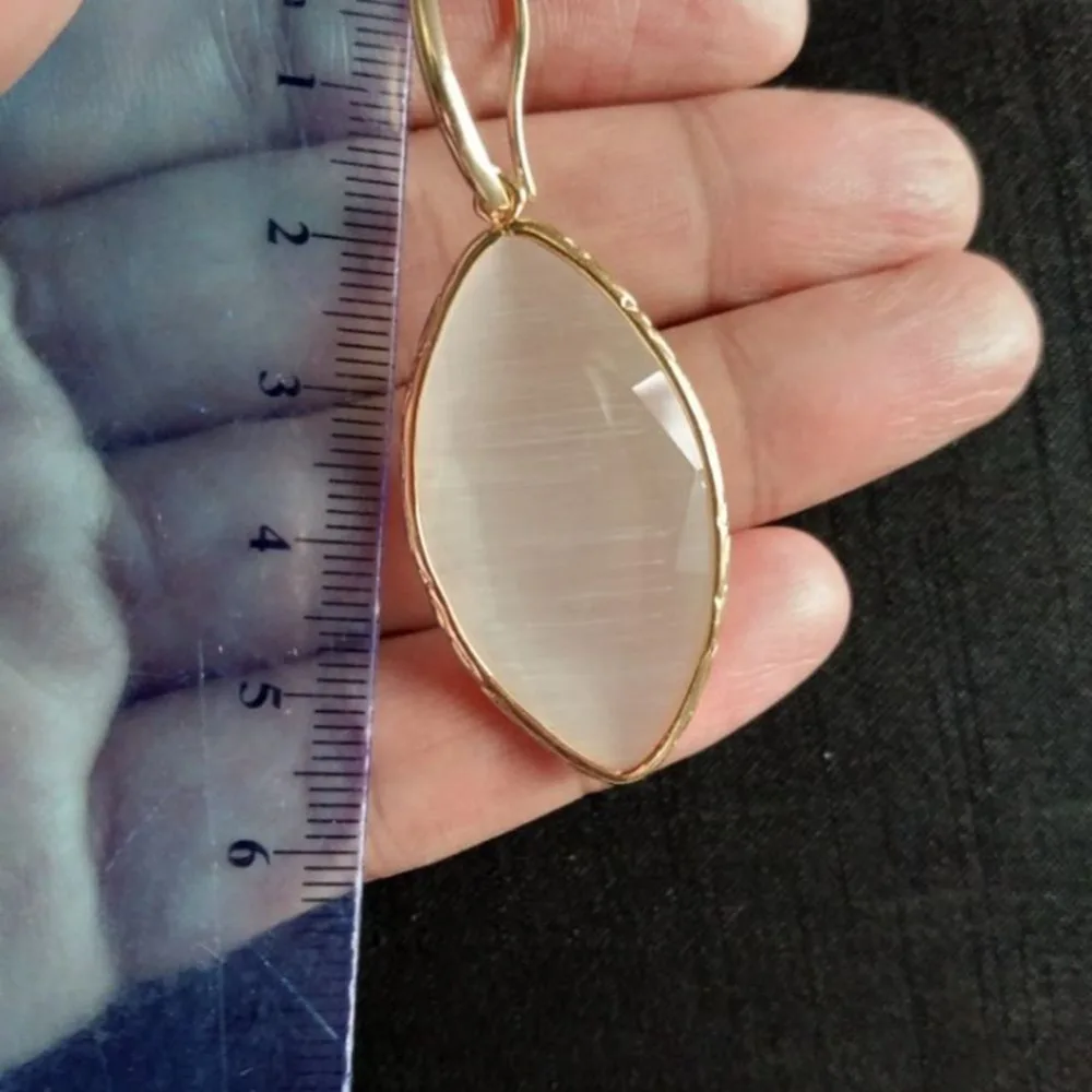 White Blue Orange Stone Dangle Drop Earrings for Women Hooks Long Earings Fashion Woman Girls Pendientes Earing Bijoux | Украшения и