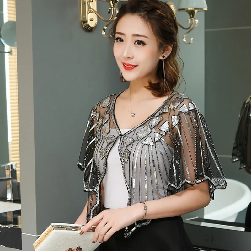 

Women Shawl Sequin Decoration Breathable for Summer Evening Party Performance ASD88