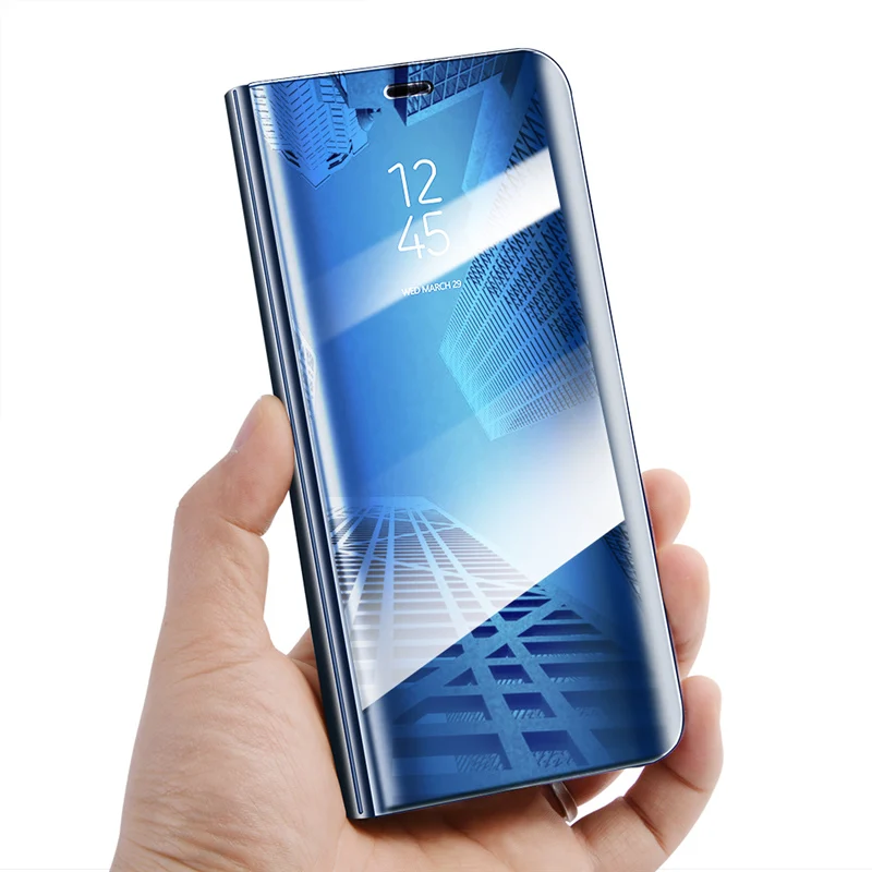 Роскошный флип чехол для Xiaomi Mi 5C кожаный смарт Mi5C прозрачный зеркальный