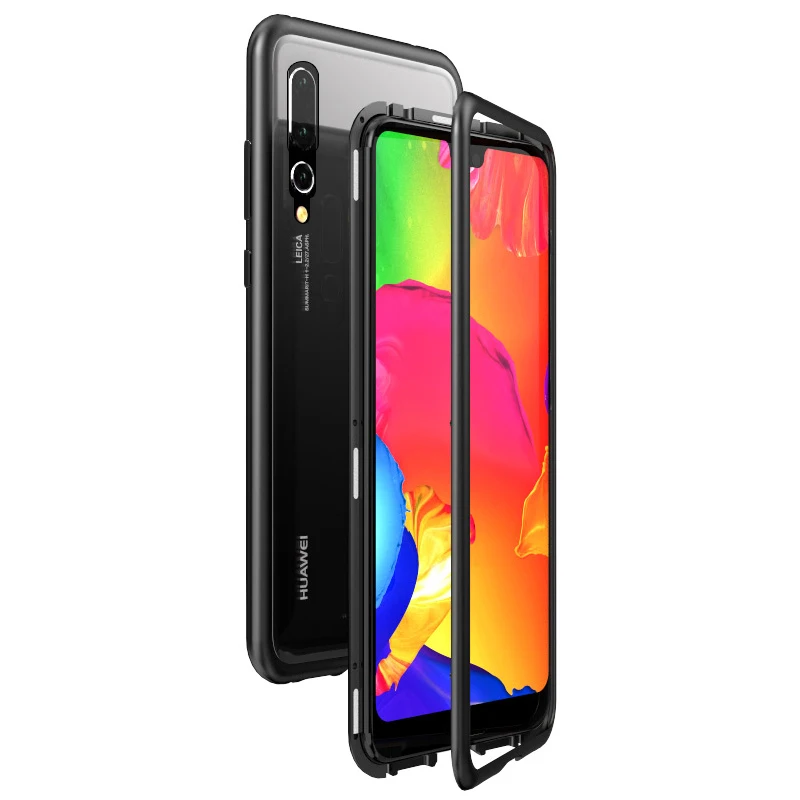 Магнитный металлический жесткий чехол для huawei P20 mate 10 Lite P10 Plus mate 20 mate 10 Pro X Honor 10 Lite V10 прозрачный чехол из закаленного стекла