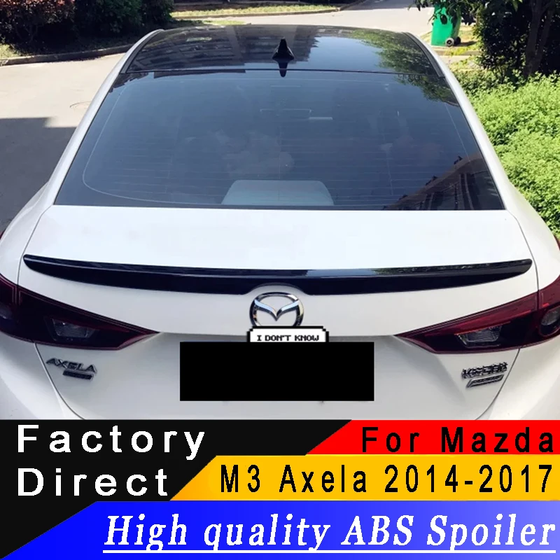 Для Mazda 3 Axela Высокое качество ABS спойлер из материала для M3 2014 до 2017 год грунтовка