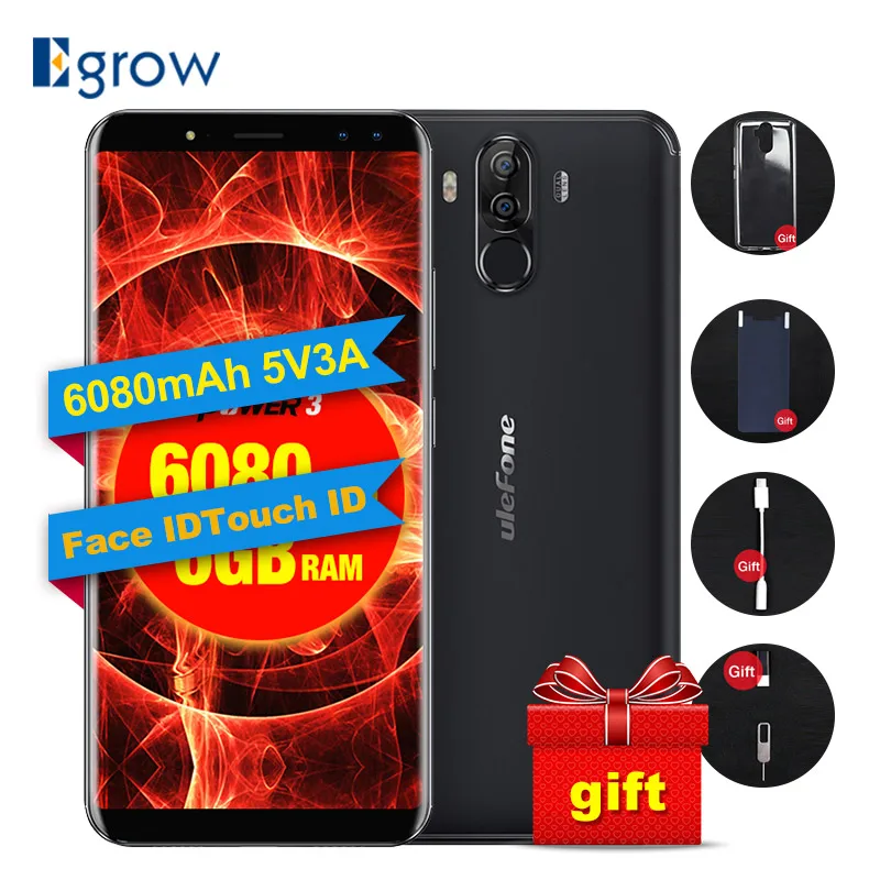 Ulefone Мощность 3 6 0 &quot18:9 4 г мобильного телефона P23 Octa Core Android 7 1 ГБ + 64 21MP 5MP Quad Камера