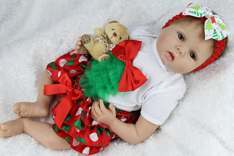 Мягкая силиконовая Кукла Reborn 22 дюйма 55 см Реалистичная виниловая кукла Boneca Baby Alive