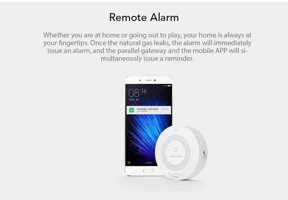 Xiaomi Honeywell детектор газа Zigbee дистанционное управление CH4 Обнаружение мониторинга Потолочные и настенные легко установить работу приложение Mijia