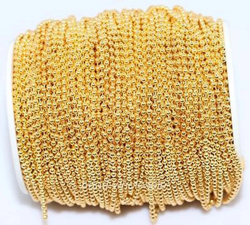 100m/lot Gold Metal Ball round Chain for Necklace and Bracelet Finding 2.5x2.5mm (lead free nickel free) | Украшения и аксессуары