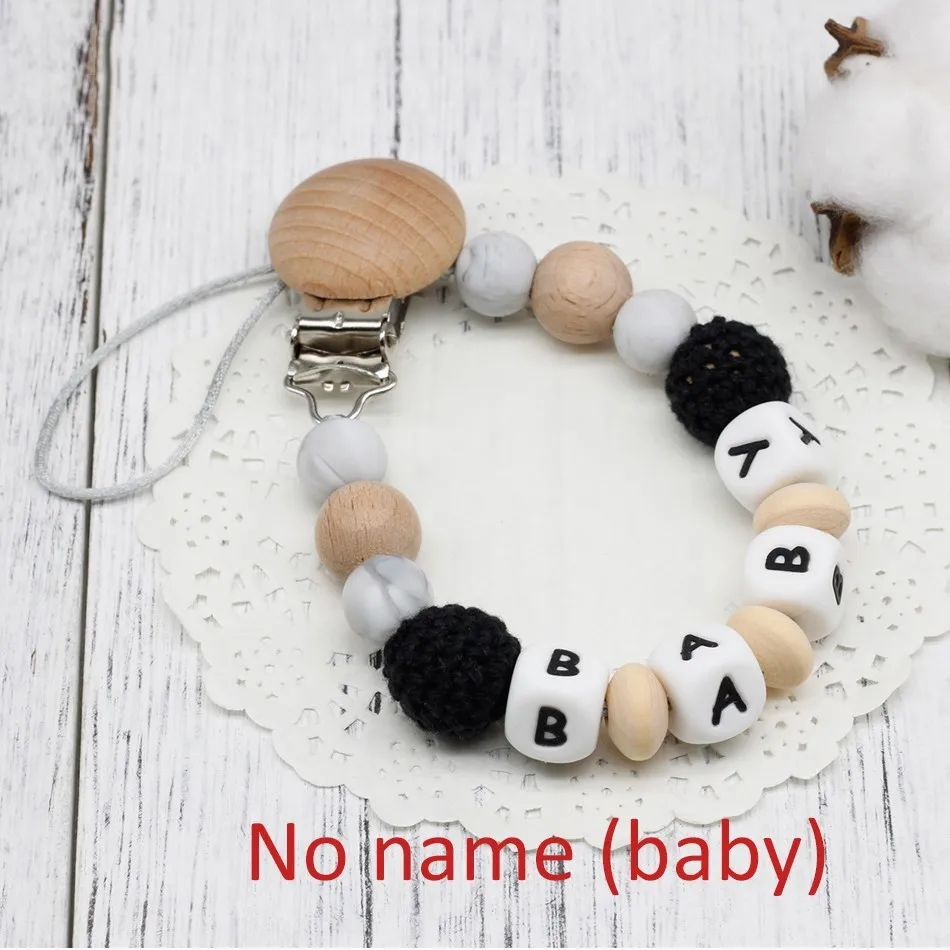 no name baby Новинка, сделай сам, силиконовая, персонализированная, с именем, Детская соска, зажимы, забавная соска, держатель с фиксатором, для детского душа, подарок, BPA, бесплатные игрушки - Цвет: no name baby