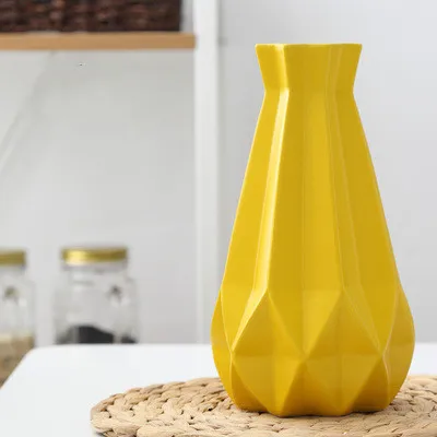 Big yellow Креативная модная керамическая ваза, простая в скандинавском стиле, алмазная воодушевленная Складная ваза, сушеные цветы, ваза, украшения, цветок, домашний декор - Цвет: Big yellow