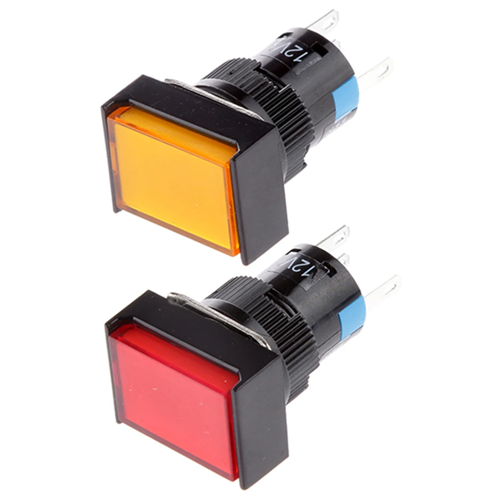 2 шт. самоблокировка с фиксацией кнопочного выключателя-красное светодиодное