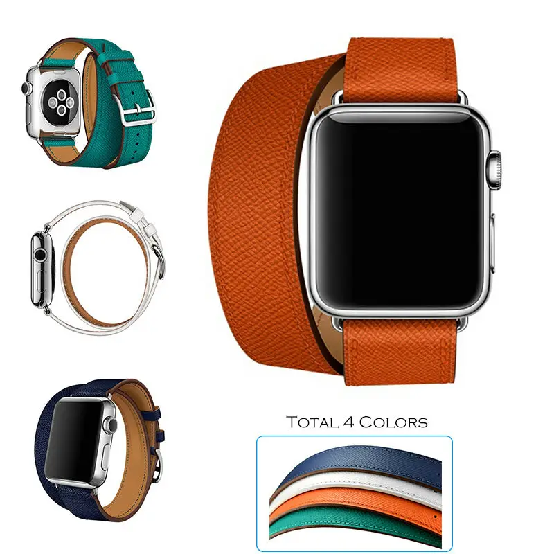 URVOI двойной тур группа для Apple Watch series 5 4 321 ремешок iwatch ремень высокого качества из