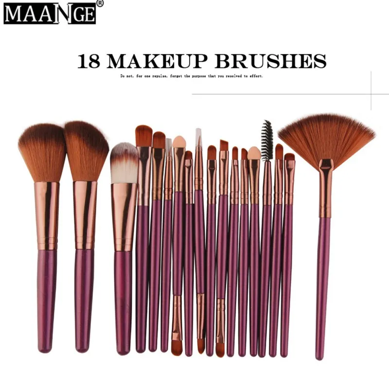 Makeup Brushes Set Powder Foundation Blush Eyeshadow Eyeliner Lip Beauty Make up Brush Tools MAANGE 18 Pcs