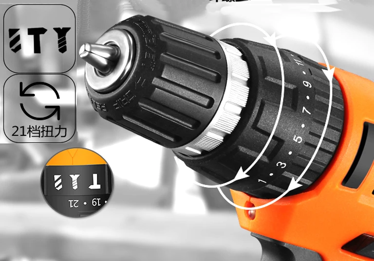 Электрическая дрель 20 в ударная для аккумуляторной батареи беспроводная