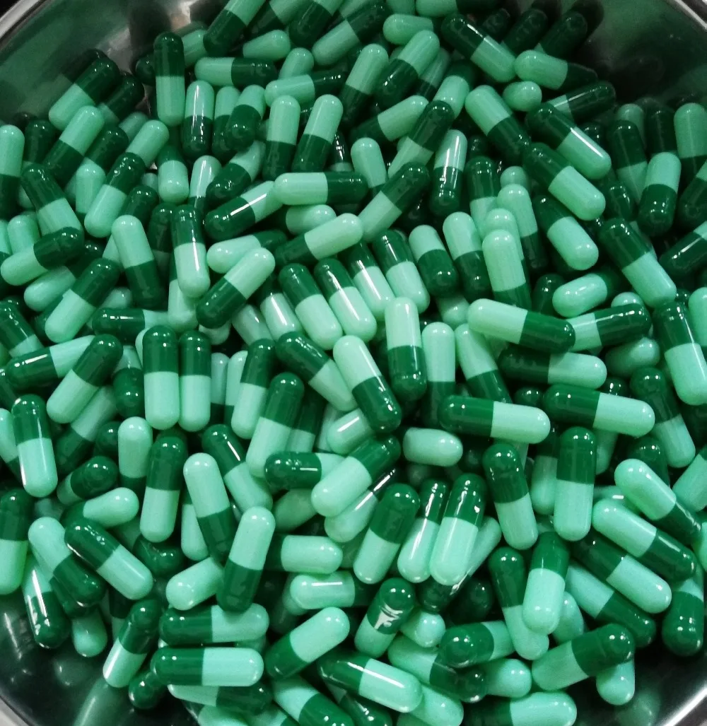 

1 ,000pcs 0 size vacant capsules! Green-Light green empty gelatin capsules sizes 0 (joined or seperated capsules available!)