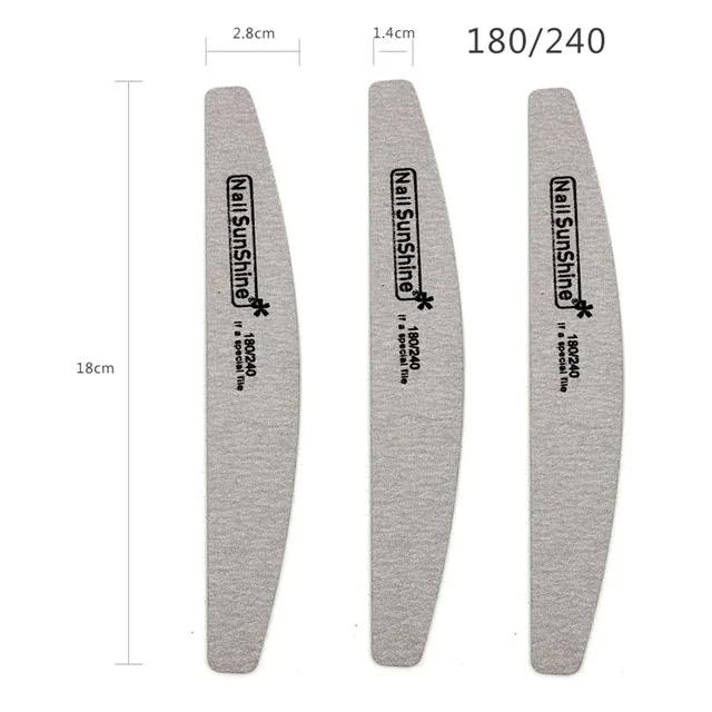180-240 5 шт. деревянный пилочка для ногтей Полировка 100/180/240 Наждачная алмаз кривой придание ногтям формы моющийся Маникюр Педикюр аксессуары инструменты - Цвет: 180-240