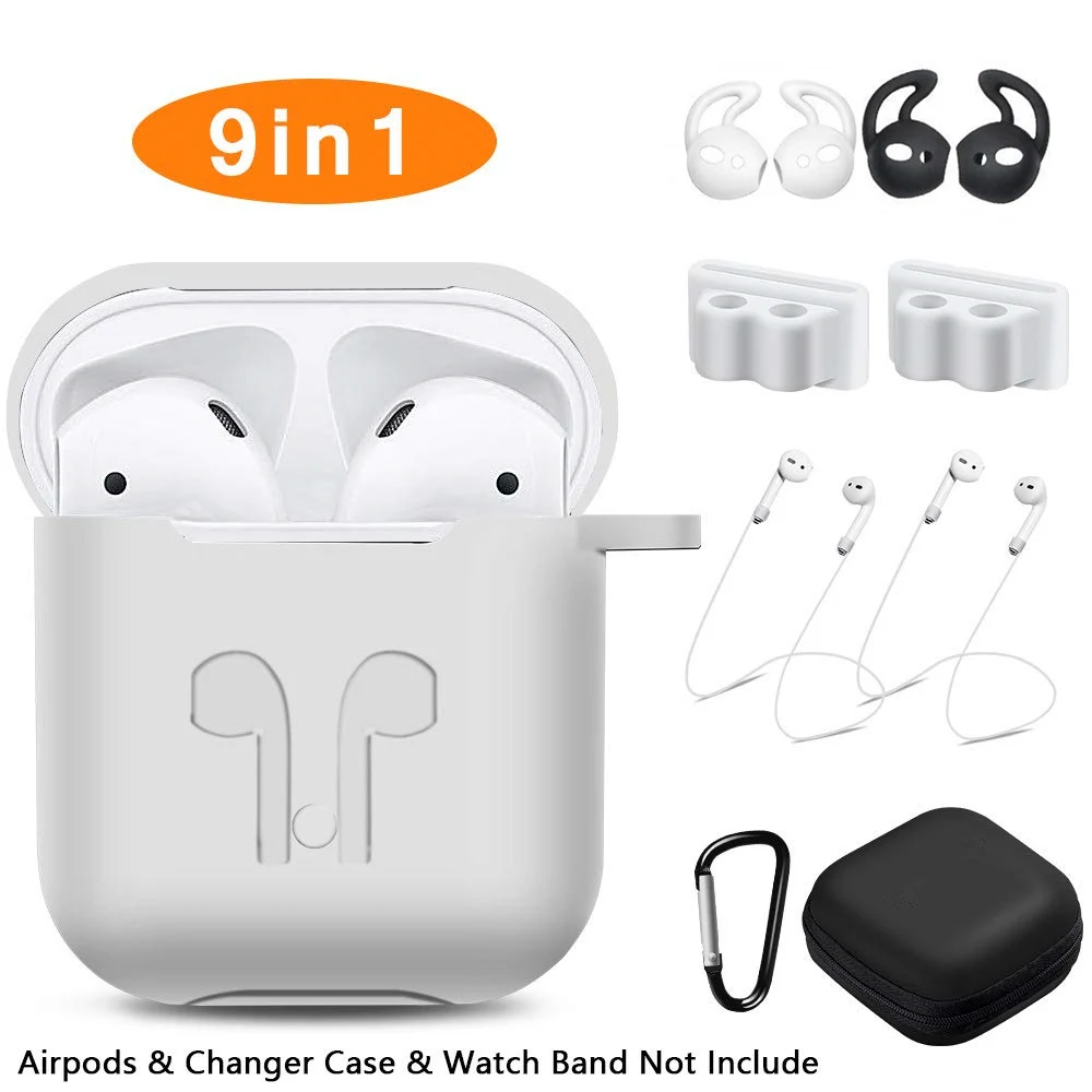 9 в 1 чехол для наушников Airpod силиконовый Apple аксессуары airpods TPU подходит i10