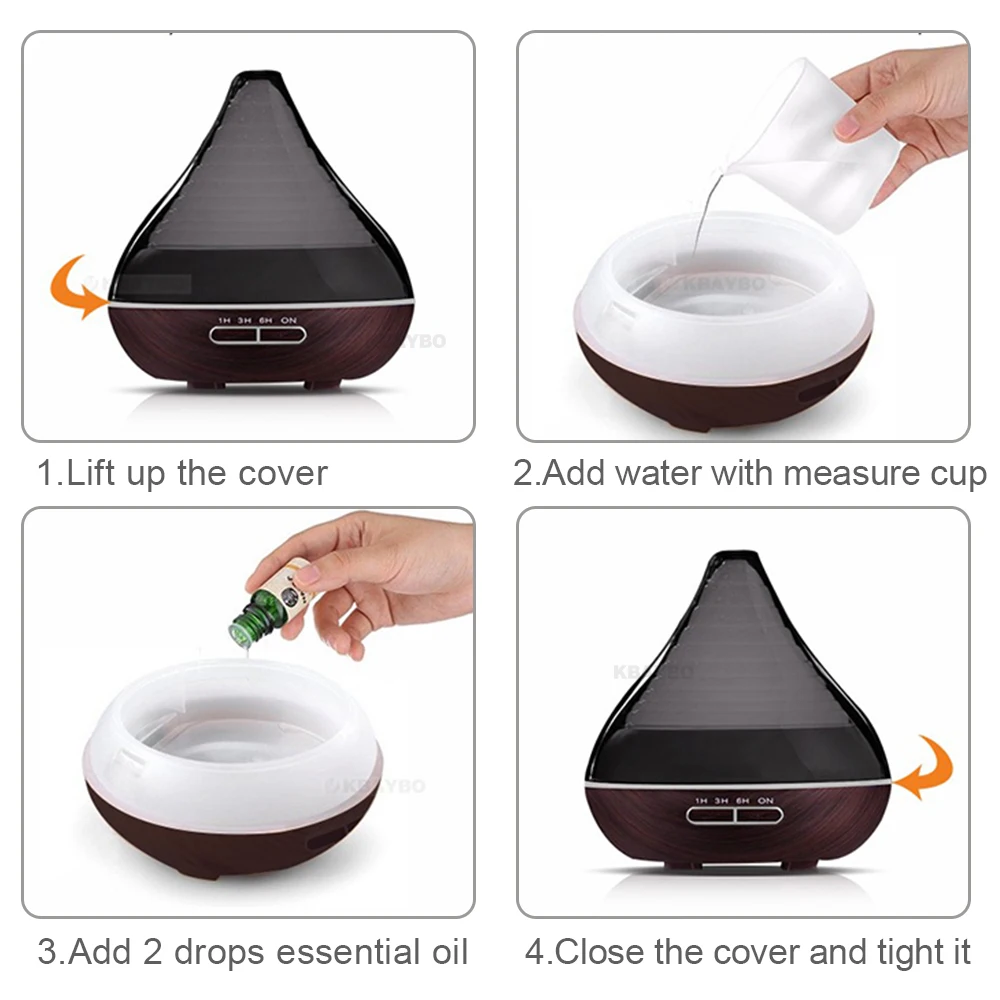 DEKAXI 300ml Aroma Essential Oil Diffuser Ultrasonic Cool Mist Humidifier for Office Home Bedroom Living Room Study Yoga Spa | Бытовая