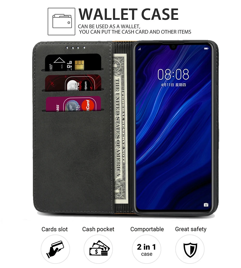 Кожаный бумажник-книжка на магните флип-чехол для huawei mate 20 P20 P30 Pro Honor 10 Lite P20 mate 20 Nova Lite 2 Funda чехол Enjoy 9S 7S