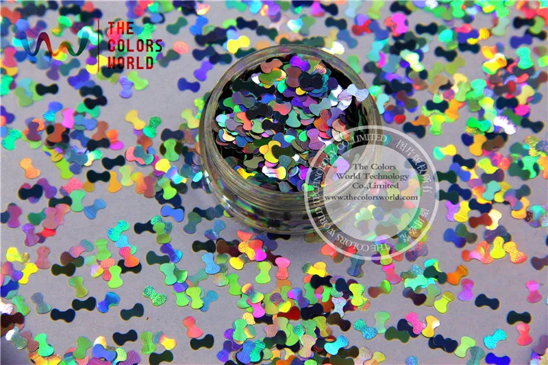 TCA100 лазерный голографический Серебряный Цвет бант в форме галстука 5 мм размер