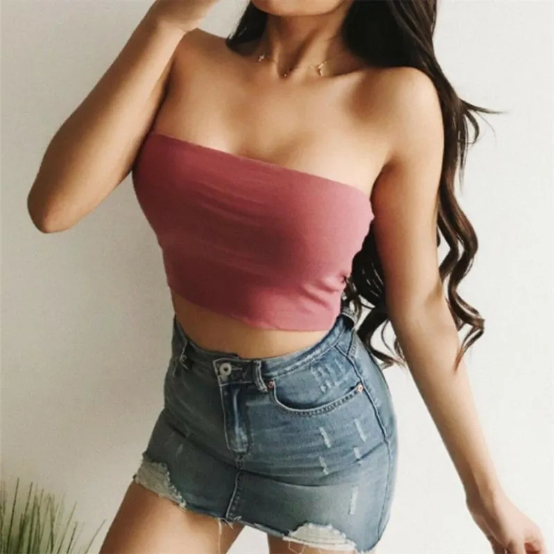 Новинка Женский Топ без бретелек эластичный красивый жилет бюстгальтер