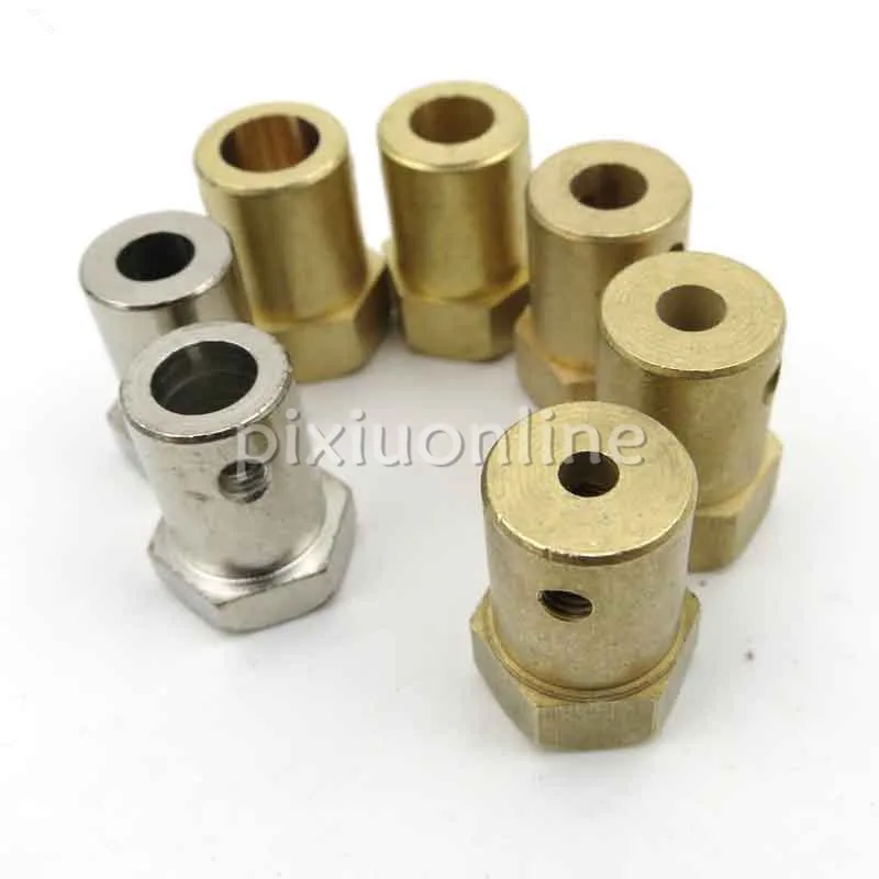 

1pc J257 Brass Shaft Coupling Inner Diameter 2/4/5/6/7mm Hex Couplings Model Car Wheel Connector DIY Parts Free Shipping Russia